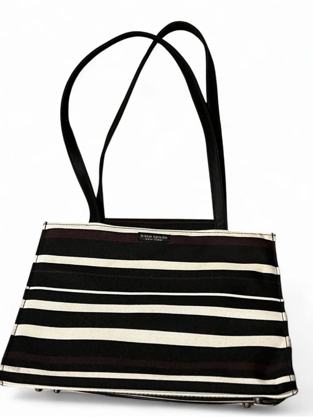 kate spade Black and Ivory Striped Tote